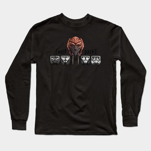 Wolf Pack With Plo Koon Long Sleeve T-Shirt by Gloomlight